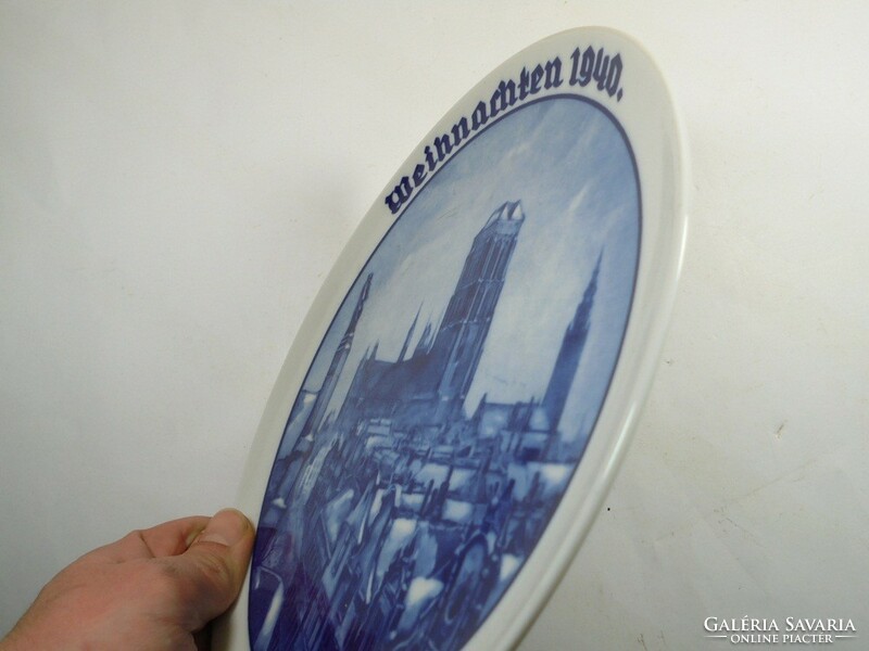 Régi jelzett Karácsonyi Rosenthal kunstabteilung Selb falra akasztható fali porcelán tál tányér-