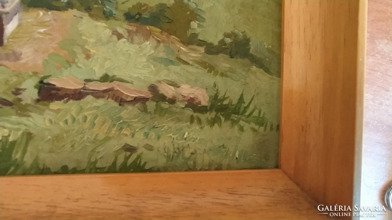 (K) mountain landscape painting h busse (hans busse?) 28X37 cm