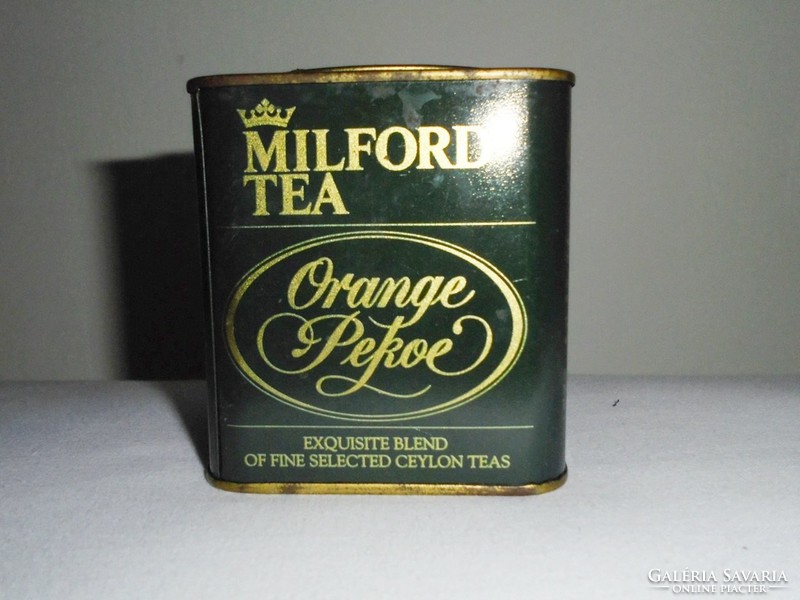 Retro metal tea box metal tin box - milford tea - from the 1970s