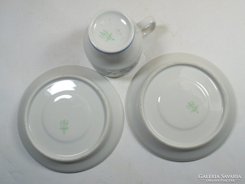 Retro marked Hólloháza porcelain coffee set - Hólloháza Hungary 1931- 2 small plates 1 cup