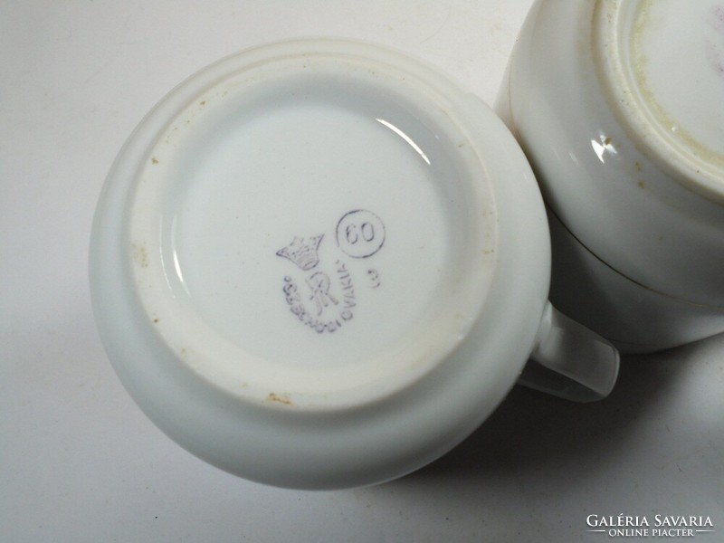 Retro régi jelzett porcelán bögre - Csehszlovák Czechoslovakia - 2 db