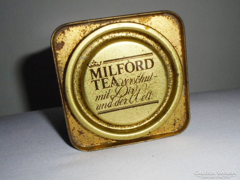 Retro Teás fémdoboz fém pléh doboz - Milford Tea - 1970-es évekből