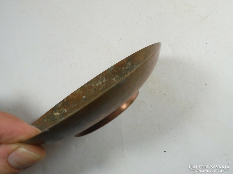 Retro régi Réz kistányér kicsi tányér tál hamutartó gyertyatartó - átmérő: 10 cm