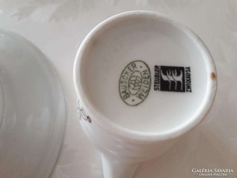 Retro mesemintás porcelán kis kiöntő tejkiöntő huszár mackó mintás