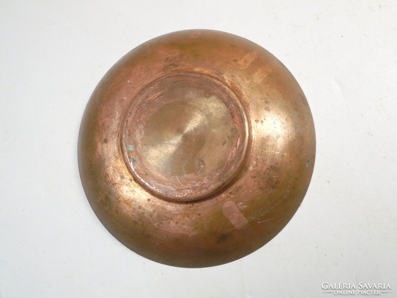 Retro old copper small plate small plate bowl ashtray candle holder - diameter: 10 cm