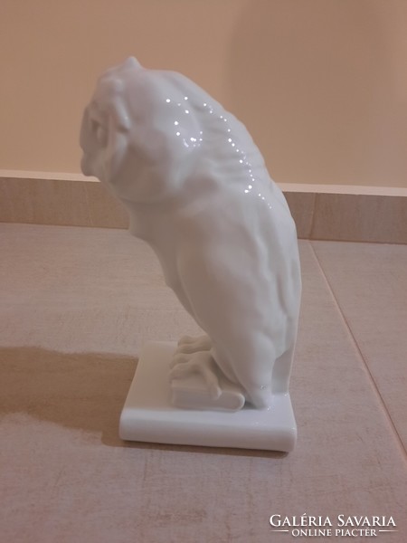 Fehér Herendi porcelán könyveken ülő bagoly figura