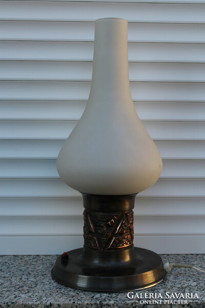 Retro iparművészeti bronz asztali lámpa