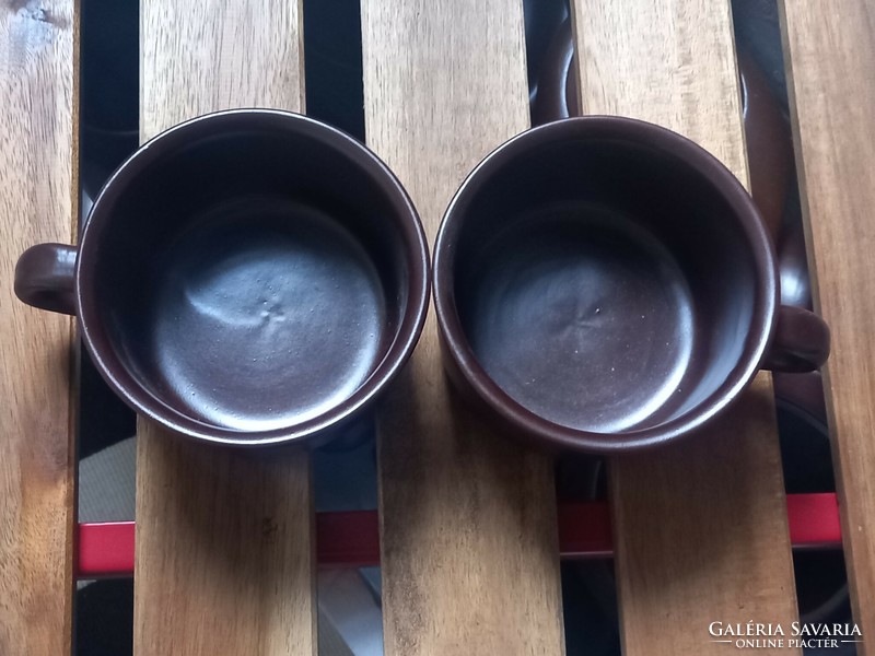 Post modern Hungarian ceramics, long coffee/tea cup pair-design historical icon