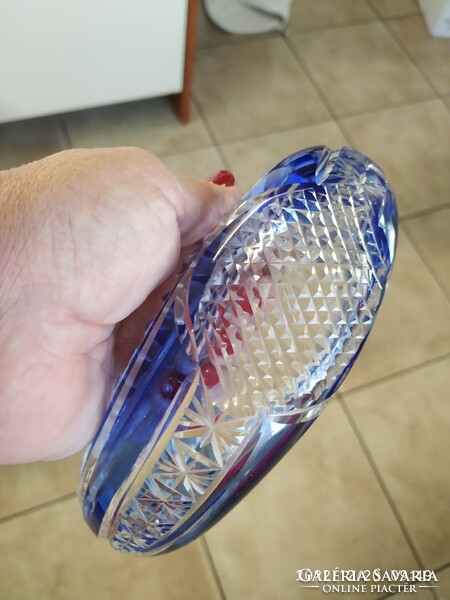 Retro Czech glass basket for sale!