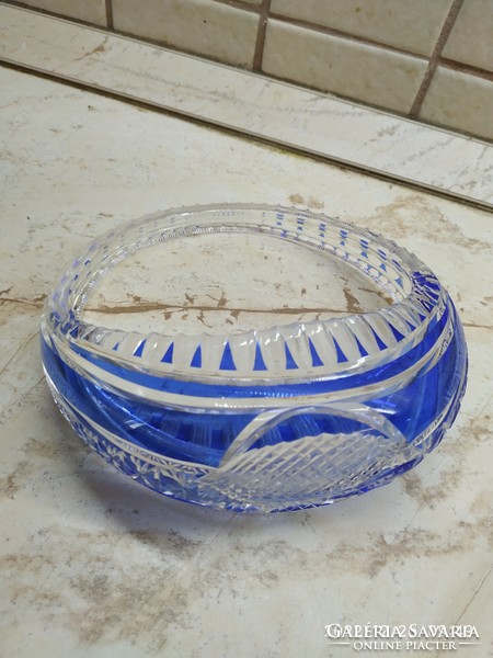Retro Czech glass basket for sale!