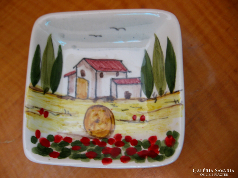 Hand painted Tuscan landscape on a porcelain bowl ceramiche arti-c