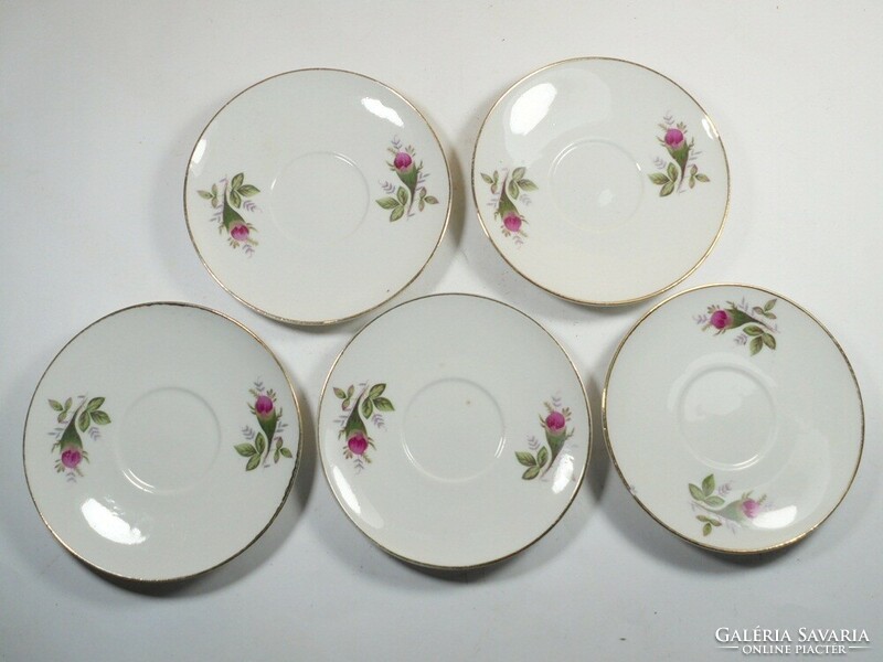 Porcelain flower pattern small plate small coffee tea cake plate 5 pcs