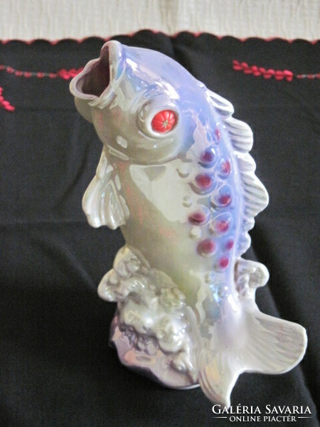 Német Art Deco állatfigurák hal aromalámpa porcelán asztali lámpa