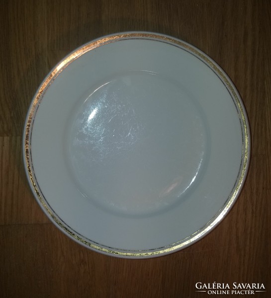 Zsolnay porcelán lapos tányér arany csíkos 24 cm