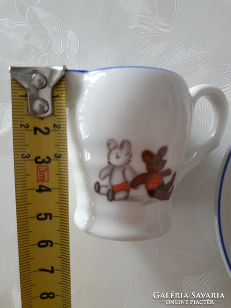 Retro fairy-tale patterned porcelain small spout milk spout with hussar teddy bear pattern