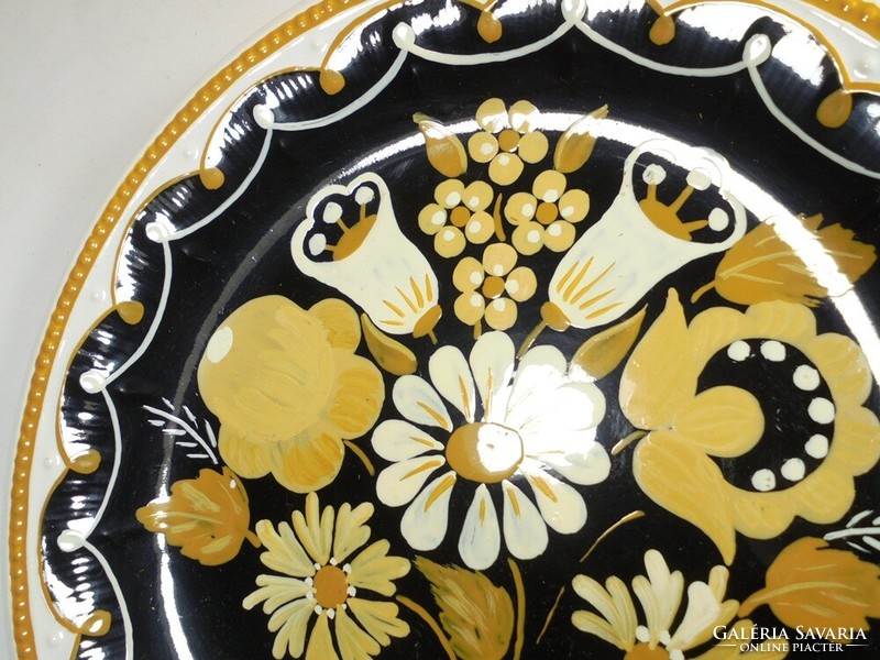Régi retro kézzel festett falitányér akasztható tányér- GRÁNIT Kispest CS.K.GY - 24,3 cm átmérő
