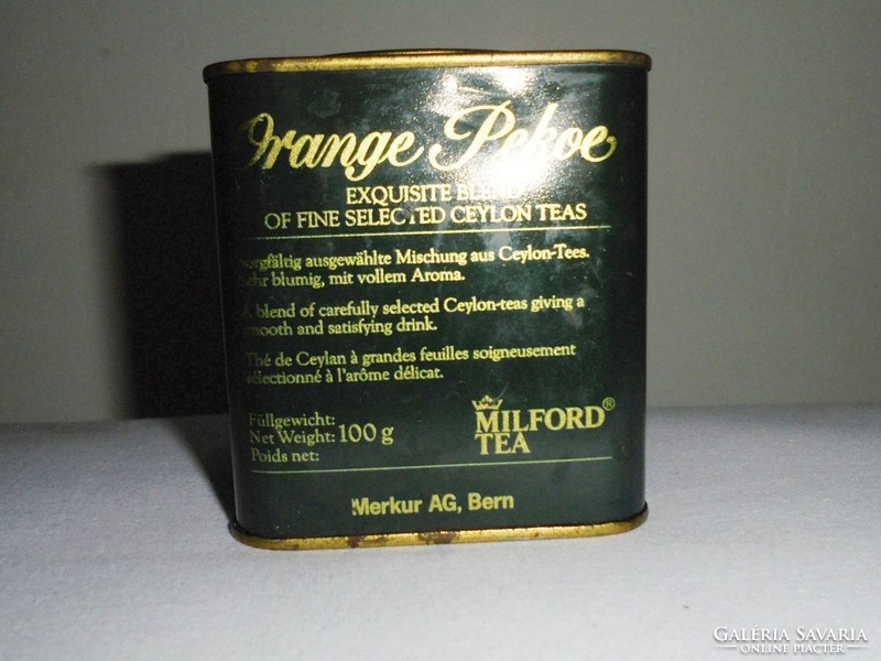 Retro Teás fémdoboz fém pléh doboz - Milford Tea - 1970-es évekből