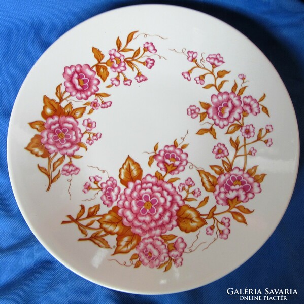 Zsolnay virágmintás porcelán  falitányér ,jelzett, átmérő   24,5  cm