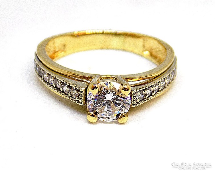 Köves arany szoliter gyűrű (ZAL-Au111972)