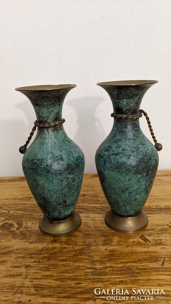 Art Nouveau copper vases (15cm)