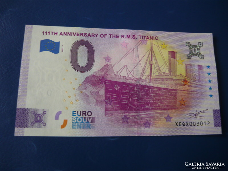 NÉMETORSZÁG 0 EURO 2022 TITANIC 111.ÉVFORDULÓ! HAJÓ! RITKA EMLÉK PAPÍRPÉNZ! UNC