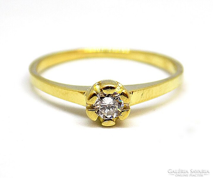Stone gold solitaire ring (zal-au110921)