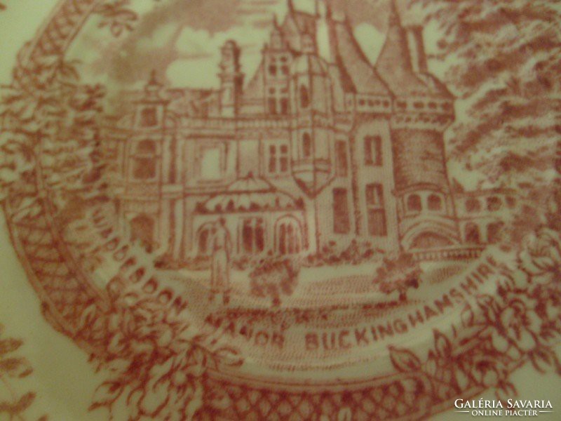 3 db IRONSTONE MÉLYNYOMÁS Angol,buckinghamshire kastélyt ábrázoló tányérok vitrintárgyak  hibátlan