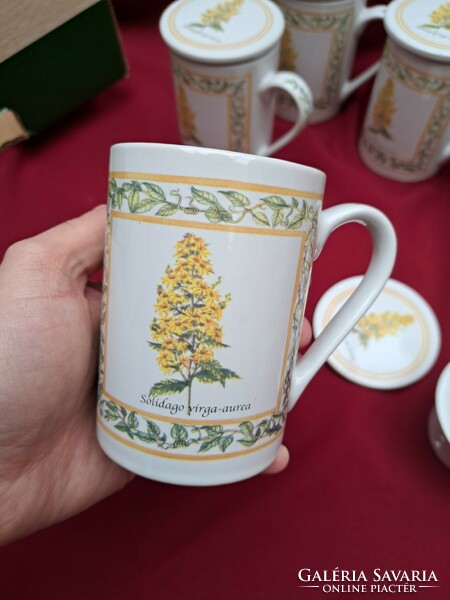 Beautiful Herbal Porcelain Floral Tea Strainer Filter Tea Mug Mug Mugs, Nostalgia Piece