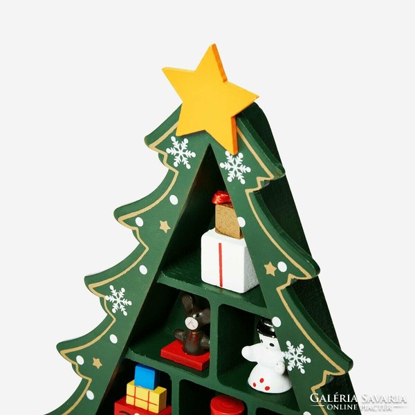 Fából készült karácsonyfa , fa dísz