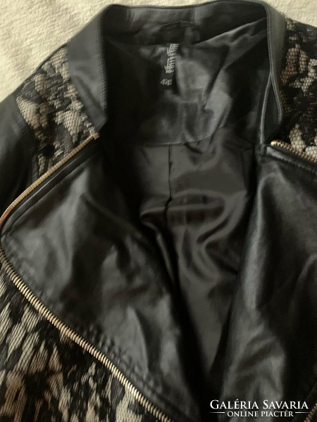 Laura Torelli designer lace-leatherette jacket size 44