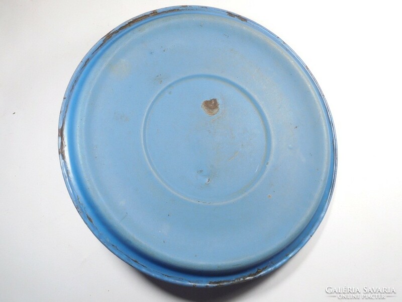 Retro old enameled lid with legs - 24 cm diameter