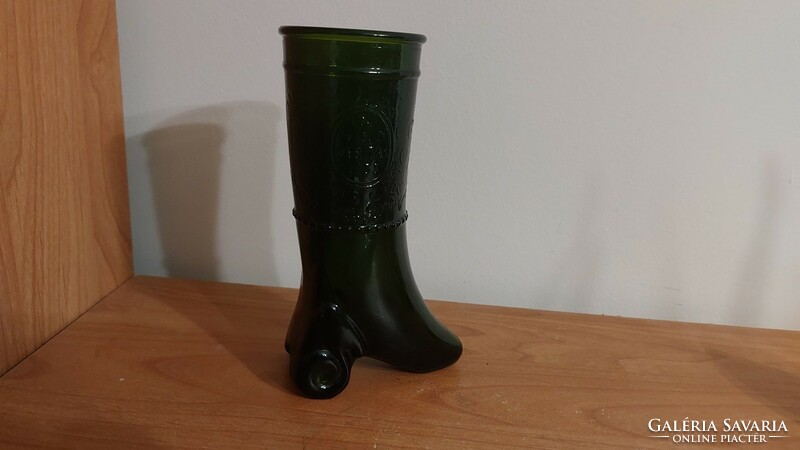 (K) boot-shaped wine glass in vino veritas 1733, 16 cm high