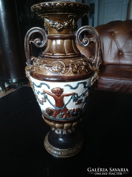Schiller & Gerbing majolica vase /m:33cm /