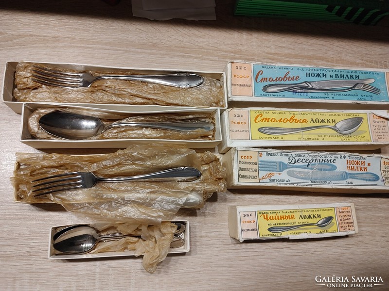 1964 April Made Russian 4 Box 6-6-6-6 Cutlery Set - Antique