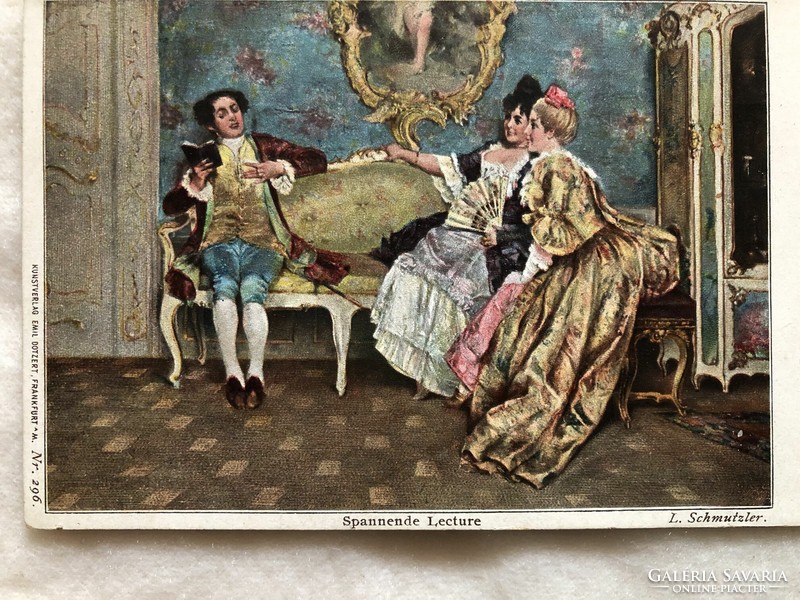 Antik hosszúcímzéses romantikus képeslap - 1900                   -2.