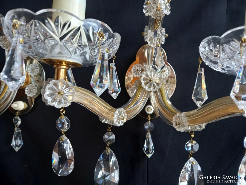 Terezia style lead crystal wall arm set