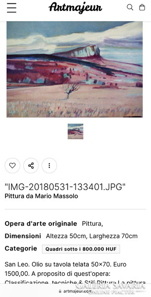 Mario Massolo (1936- ) olasz festőművész EREDETI 62x82 cm olajfestménye