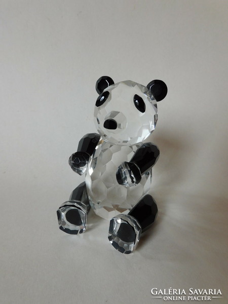 Panda mackó - csiszolt tömör üveg
