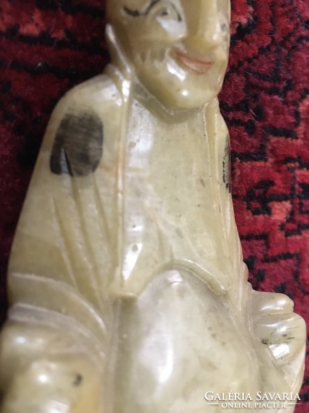 Antique jade? Painted buddha statue !! 8.5X5.5 cm
