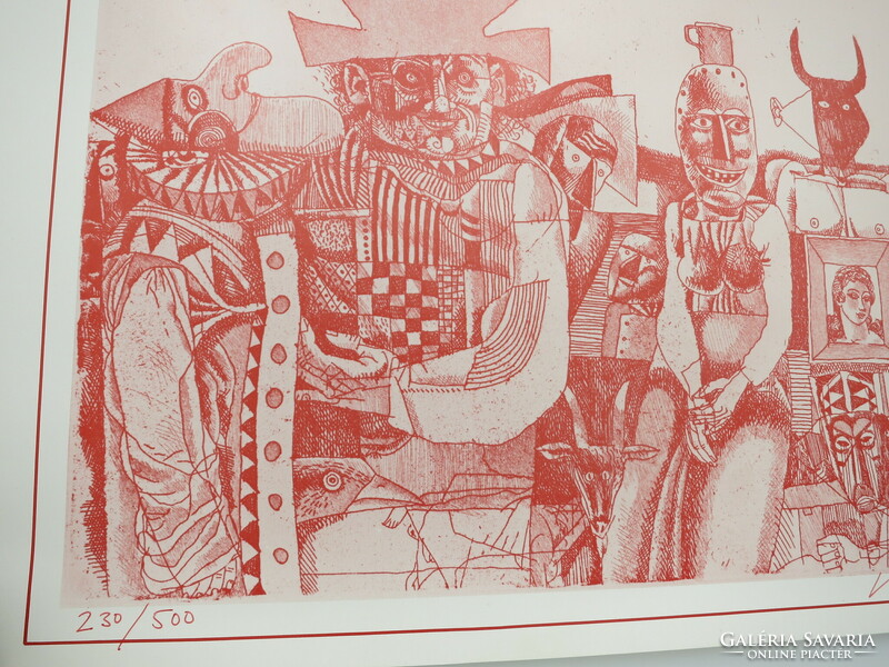 Adam Würtz: Carnival of puppets, lithography, numbered