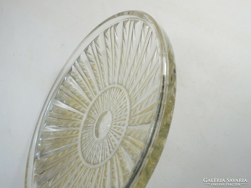 Retro old glass tray offering - approx. From the 1970s-1980s - 16 cm diameter