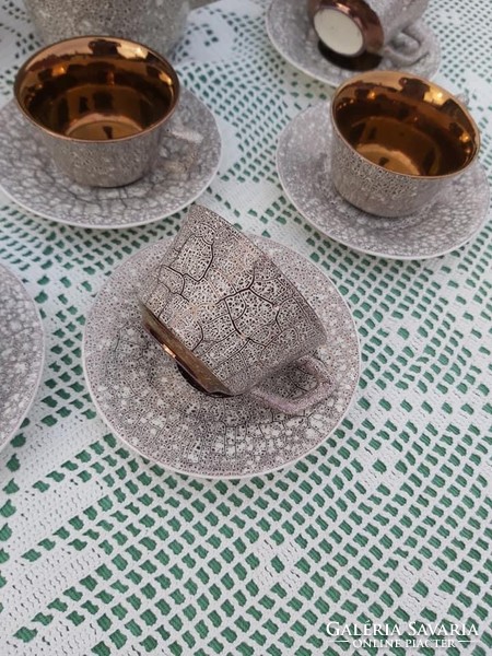 Gyönyörű Fs Stas Romania ?  porcelán kávéskészlet készlet csésze kanna cukortartó nosztalgia Gyűjtői