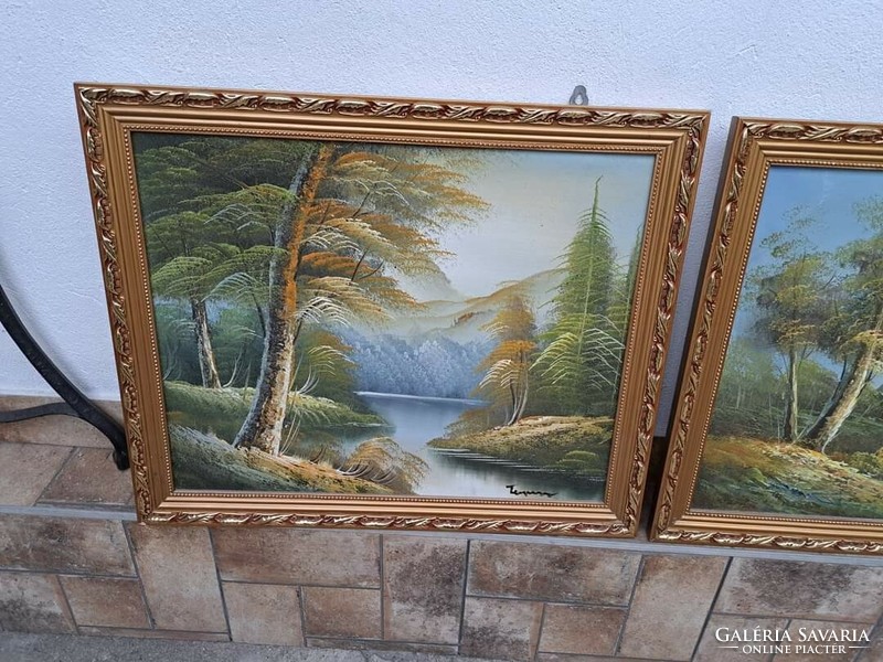 Painting paintings landscape wood