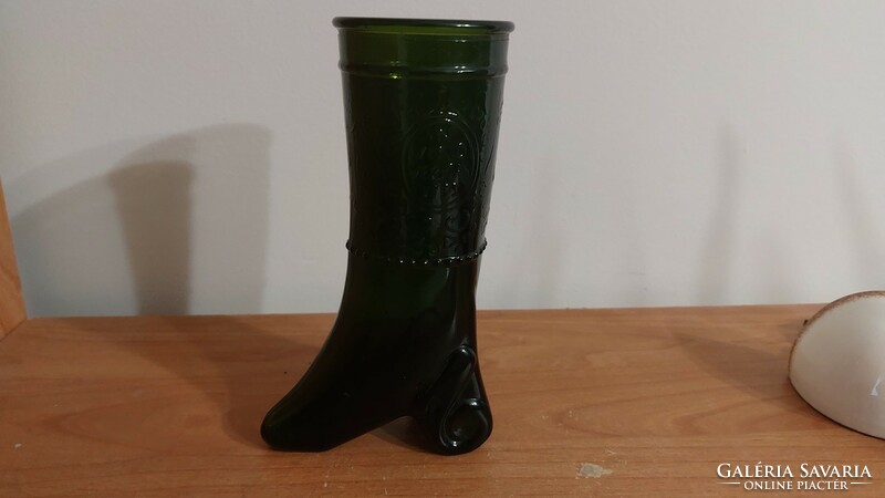 (K) boot-shaped wine glass in vino veritas 1733, 16 cm high