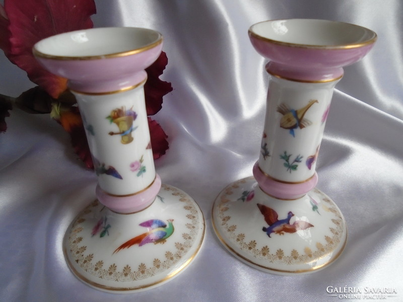 Antique empire English porcelain candle holders.
