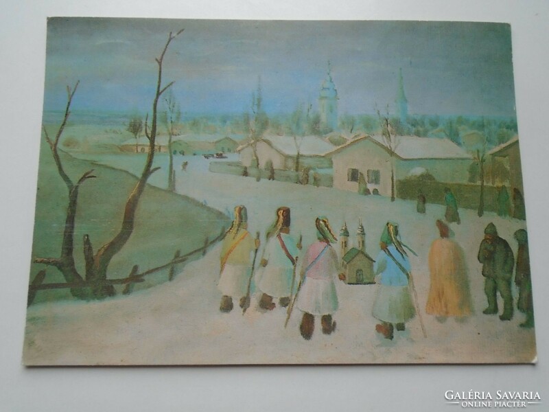 D192274 Christmas postcard signed by György Beniczky in Russia. Addressed to Széchenyi library, 1986