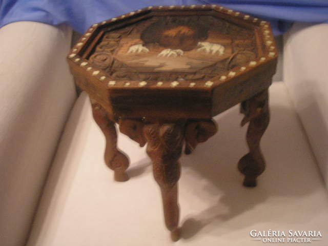 Precious Asia.Or African bone inlaid antique elephant tea cafe table discounted
