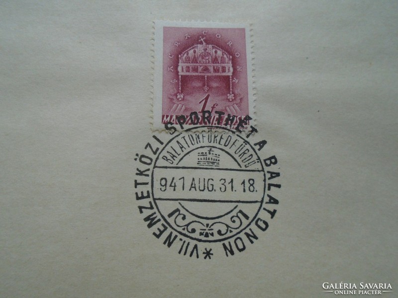 D192251 commemorative stamp - international sports week on Balaton - Balatonfüred spa 1941