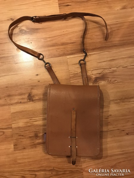 Military officer map bag made of leather