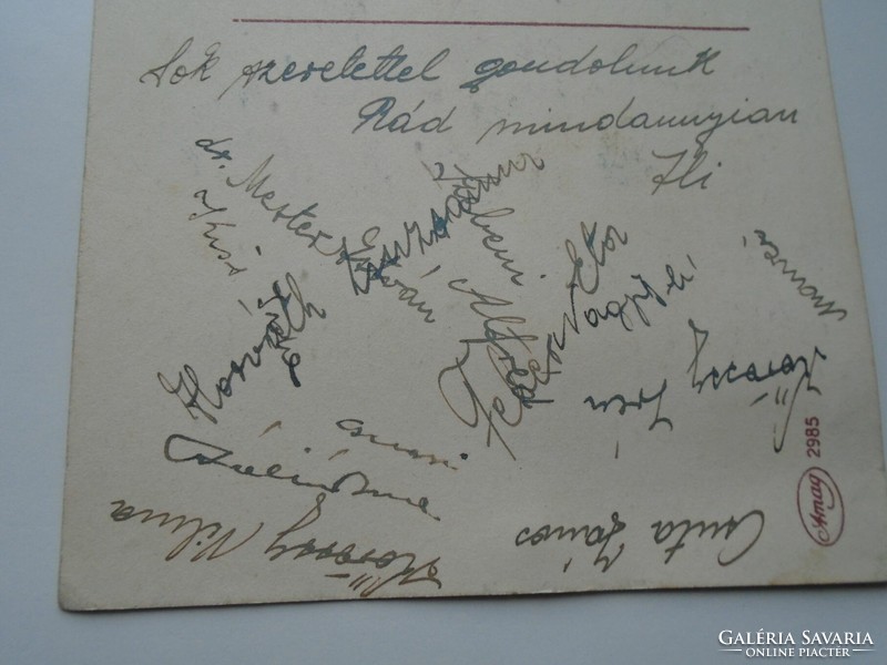 D192332 old postcard - vészt - mezőberény many signatures 1930k